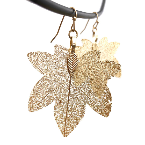 Maple Leaf Hollow Earrings