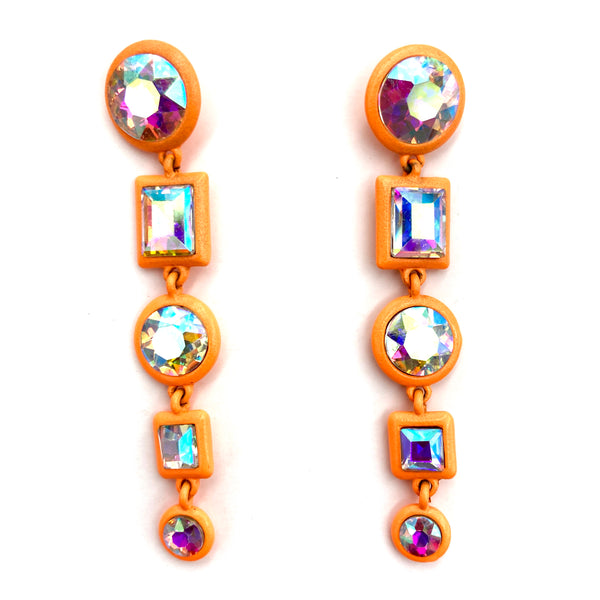 Fashion Pastel Color Crystal Rainbow Drop Earrings