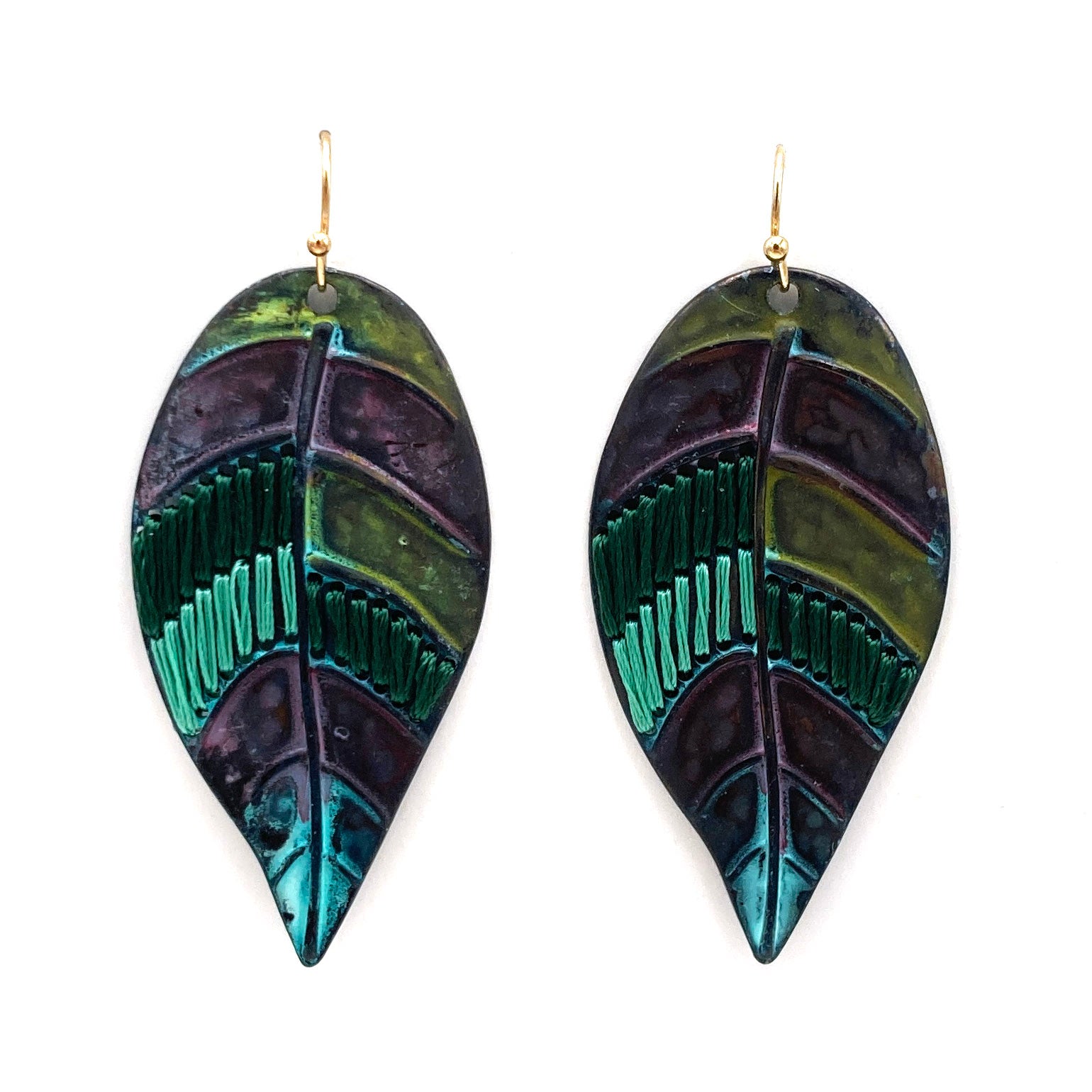 Western Lake Threaded Leaf Earring