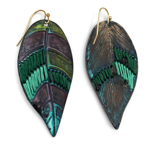 Western Lake Threaded Leaf Earring