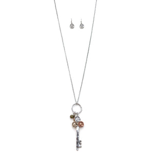 Hide Your Crazy Key Bullet Shell Long Chain Necklace