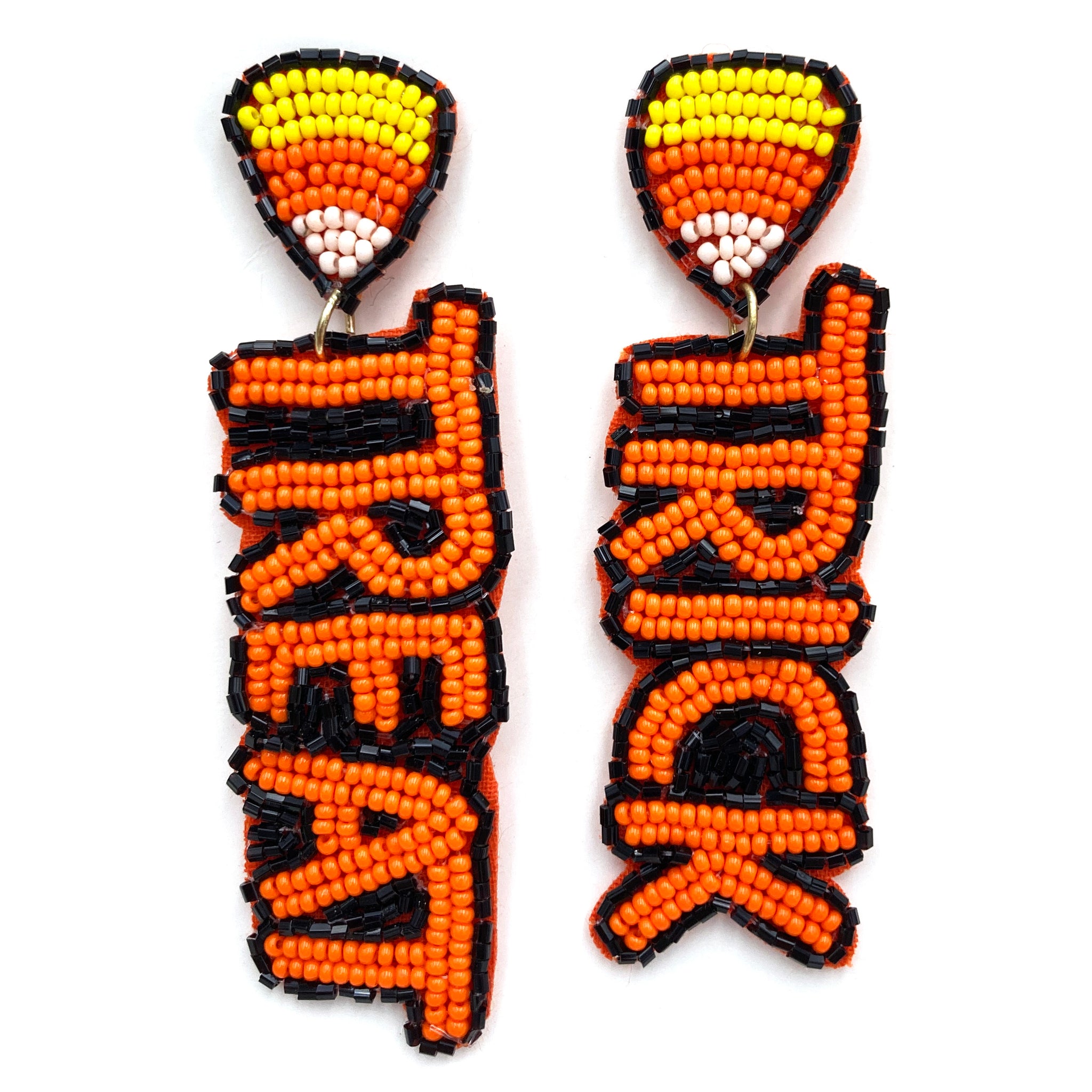 Halloween Trick or Treat Candy Seed Bead Post Dangle Earring