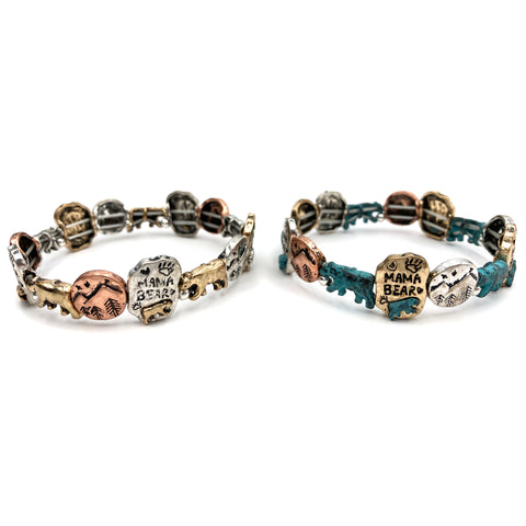 Mama Bear Wilderness Tri-Tone Stretch Bracelet