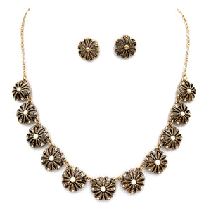 Western Flower Princess Necklace with Earrings