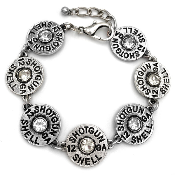 Bullet Shell Rhinestone Chain Link Bracelet