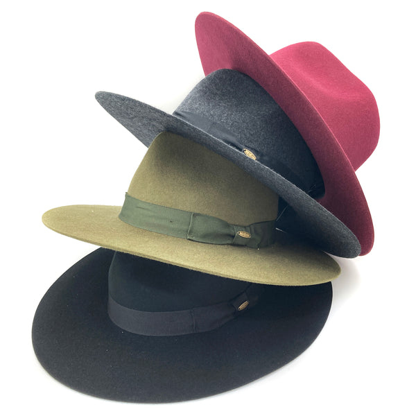 Ribbon Real Wool Felt Brim Hat