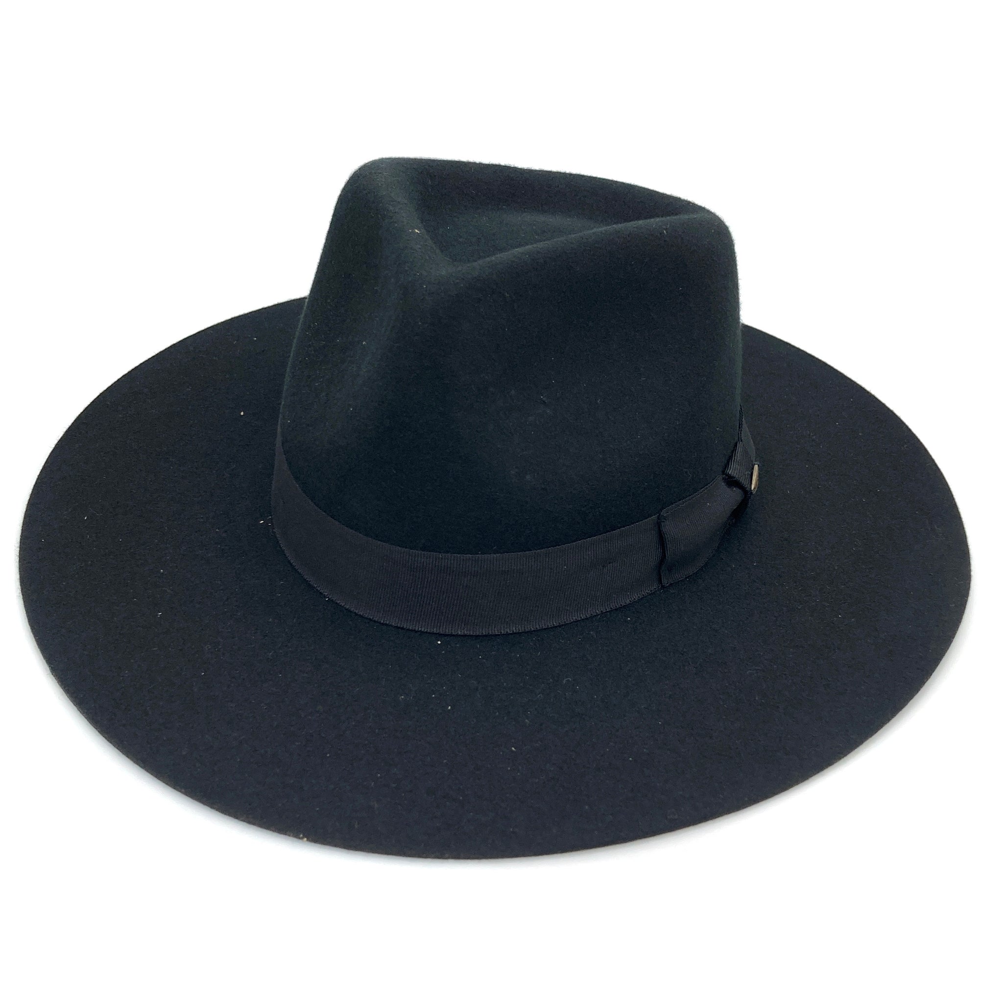 Ribbon Real Wool Felt Brim Hat