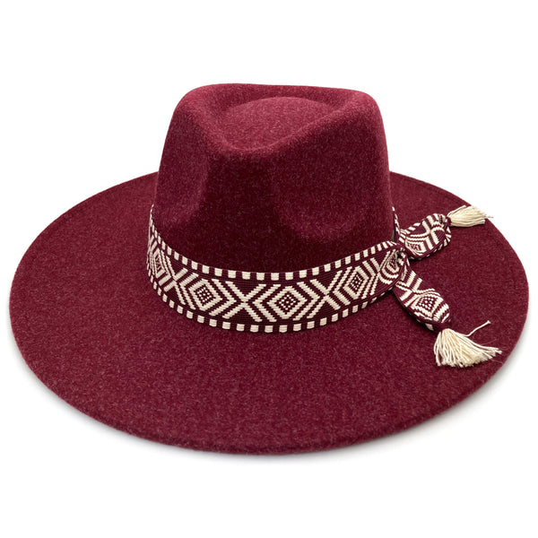 Southwestern Band Polyester Wool Felt Brim Hat