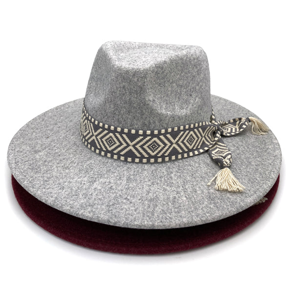 Southwestern Band Polyester Wool Felt Brim Hat