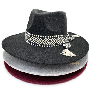 Southwestern Band Polyester Wool Felt Brim Hat