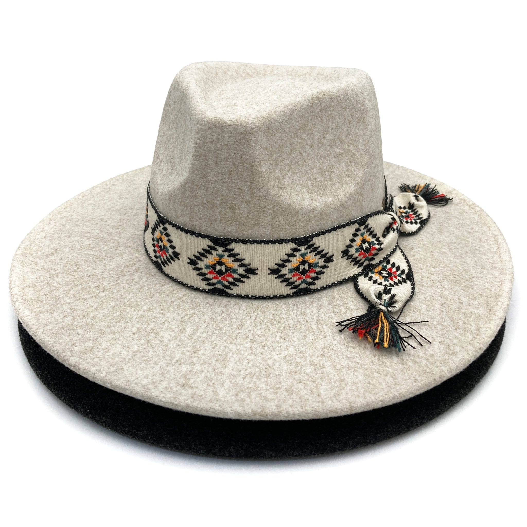 Navajo Southwestern Band Polyester Felt Brim Hat