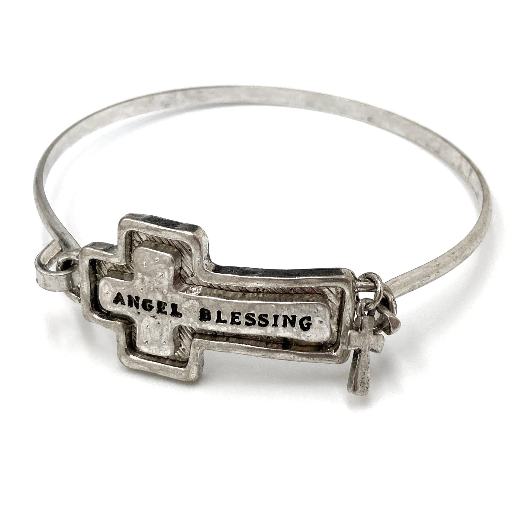 Angel Blessing Cross Bangle Bracelet