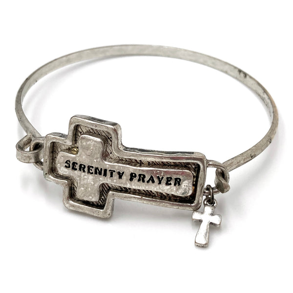 Serenity Prayer Cross Bangle Bracelet