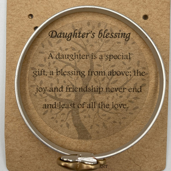 Daughter's Blessing Heart Wrap Bangle Bracelet