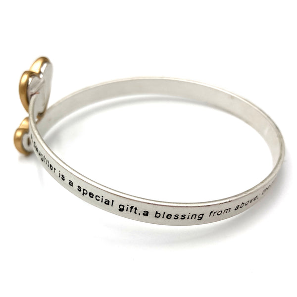 Daughter's Blessing Heart Wrap Bangle Bracelet