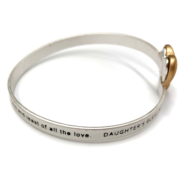 Daughter's Blessing Heart Wrap Bangle Bracelet