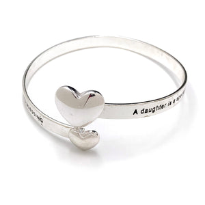 Daughter's Blessing Heart Wrap Bangle Bracelet