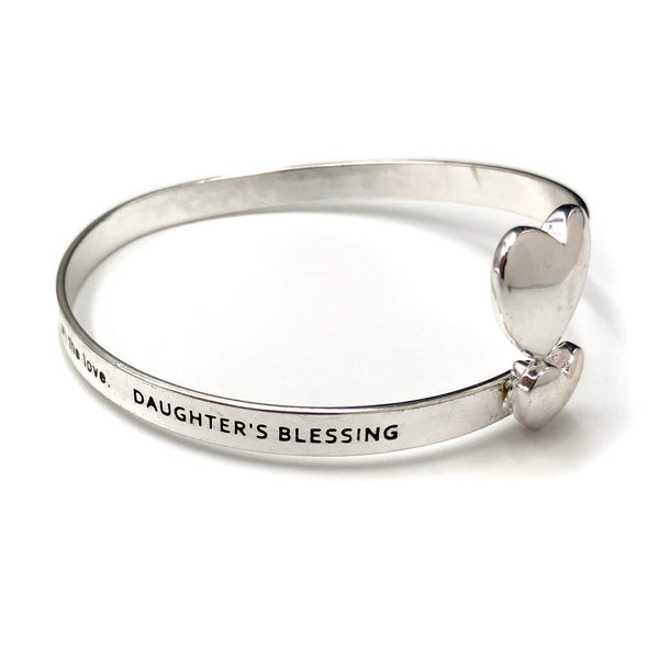 Daughter's Blessing Heart Wrap Bangle Bracelet