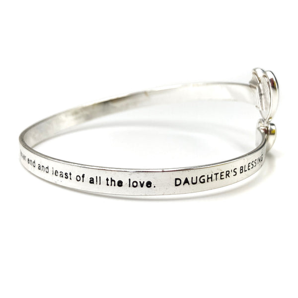 Daughter's Blessing Heart Wrap Bangle Bracelet