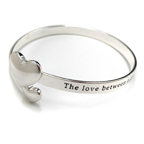 Granddaughter's Blessing Heart Wrap Bangle Bracelet