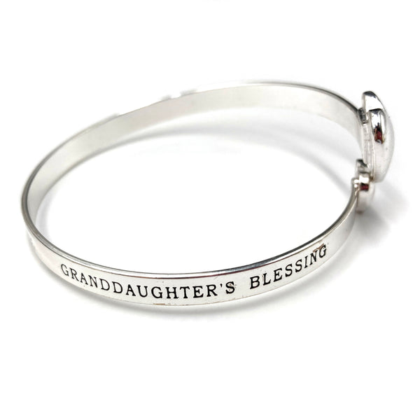 Granddaughter's Blessing Heart Wrap Bangle Bracelet