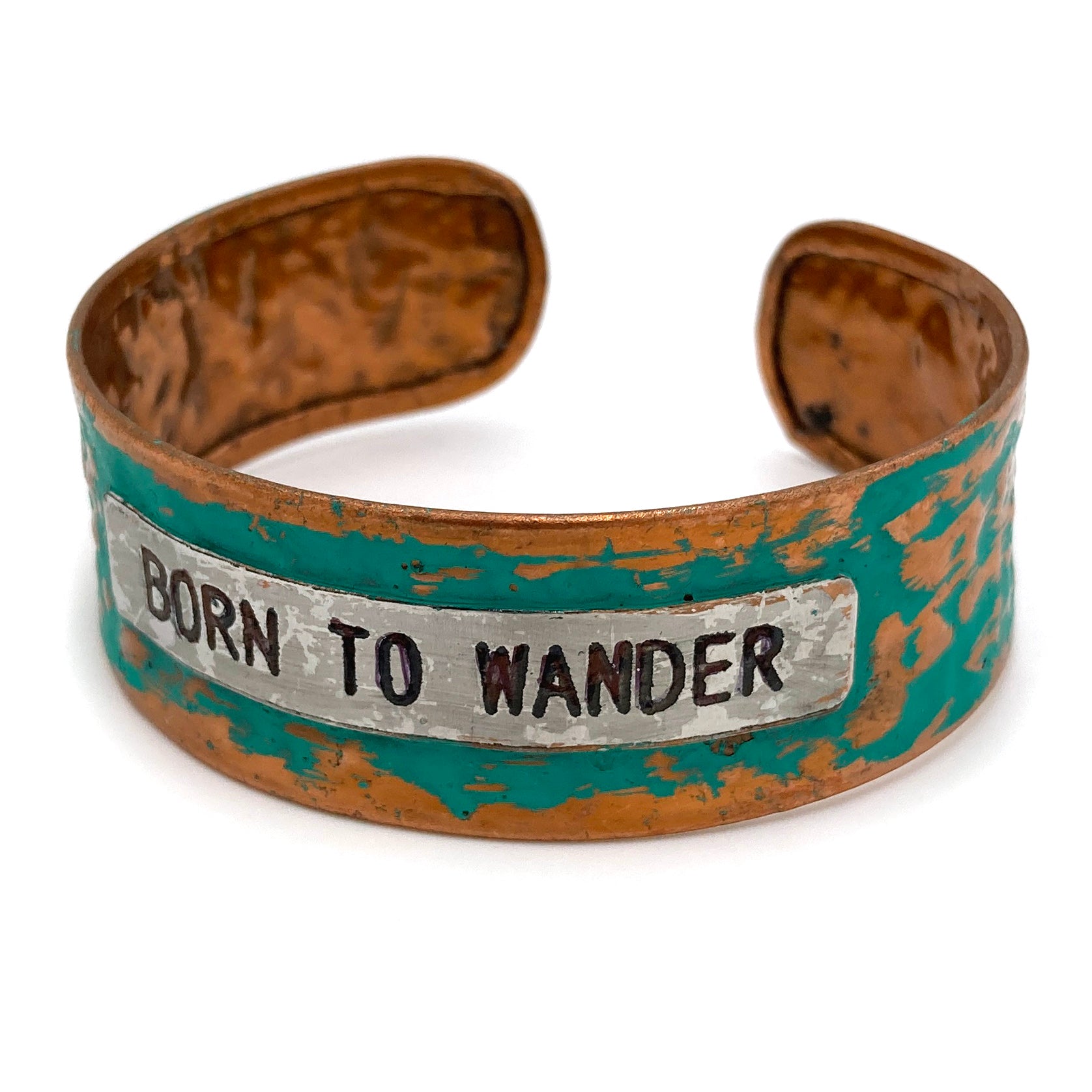 Message Born to Wander Metal Western Cuff