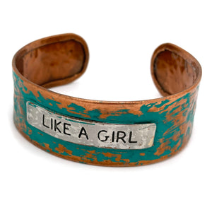 Message Like a Girl Metal Western Cuff