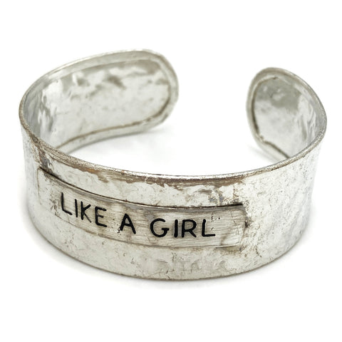 Message Like a Girl Metal Western Cuff