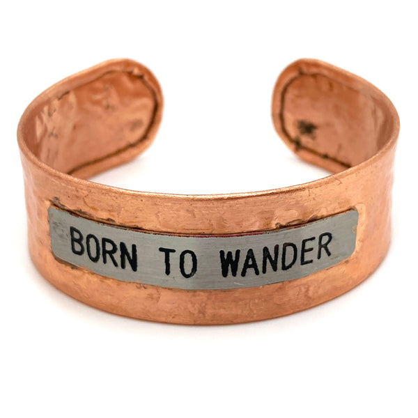 Message Born to Wander Metal Western Cuff