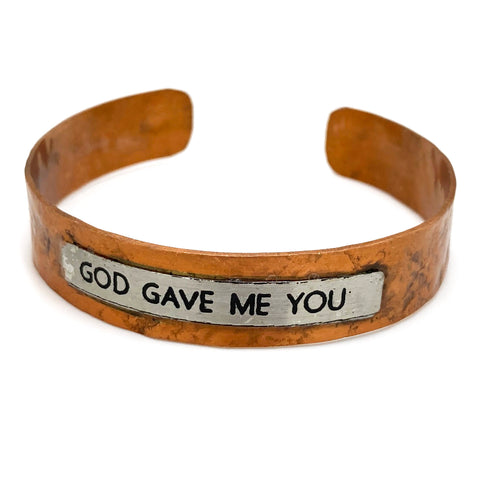 Message God Gave Me You Metal Western Cuff