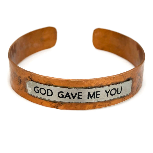 Message God Gave Me You Metal Western Cuff