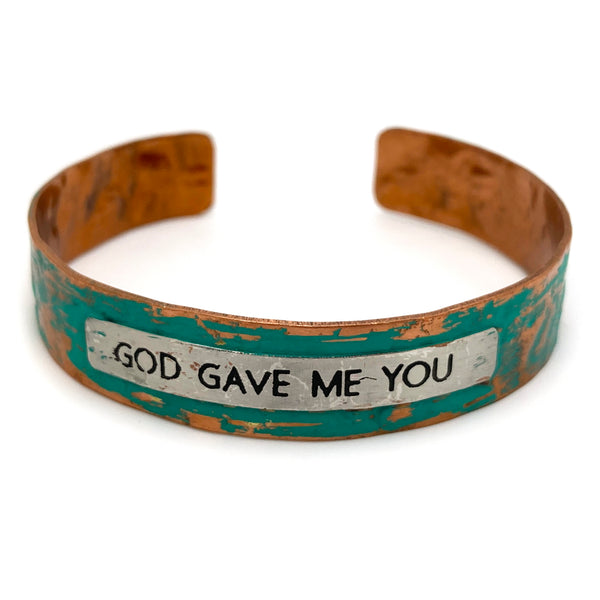 Message God Gave Me You Metal Western Cuff