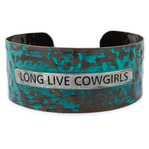 Message Long Live Cowgirls Metal Western Cuff