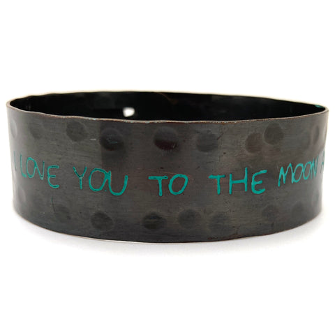 Message I Love You To The Moon Metal And Back Western Cuff