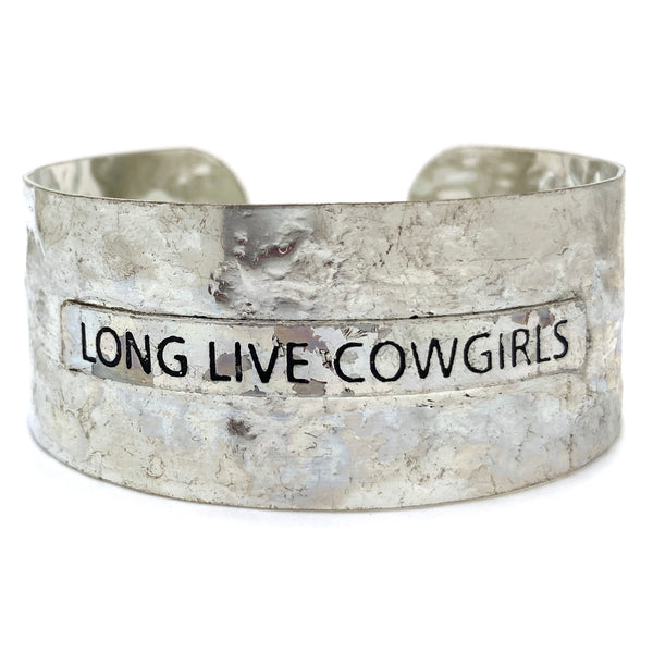 Message Long Live Cowgirls Metal Western Cuff