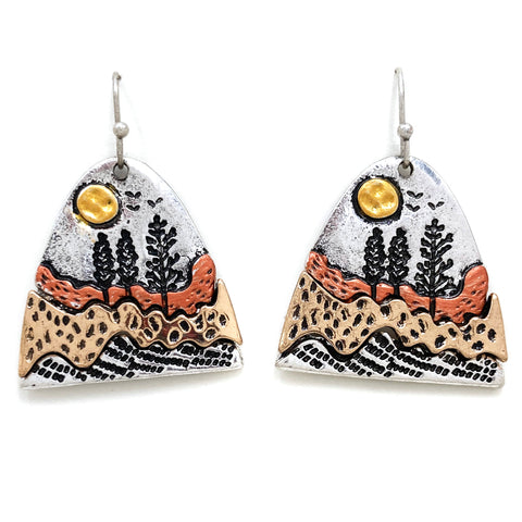 Southwestern Mountain Nature Aztec Navajo Hook Dangle Earring