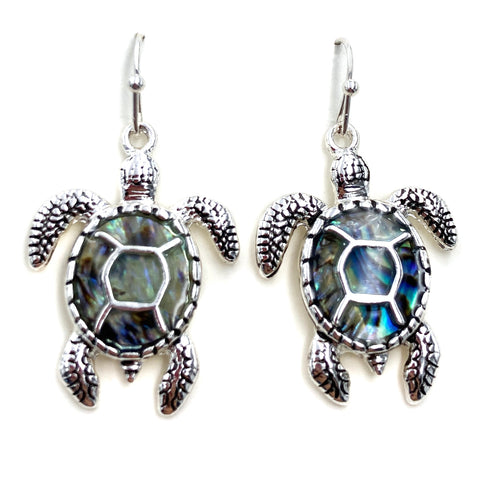 Abalone Sea Turtle Hook Dangle Earring