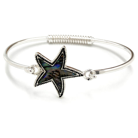 Abalone Starfish Bangle Bracelet