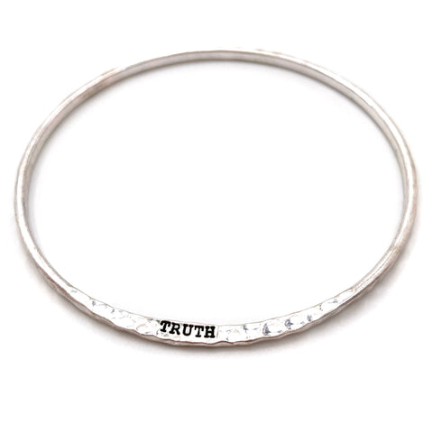 Engraved TRUTH Inspirational Message Wrist Bangle