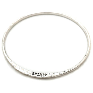 Engraved SPIRIT Inspirational Message Wrist Bangle