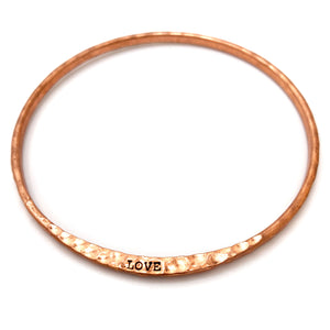 Engraved LOVE Inspirational Message Wrist Bangle