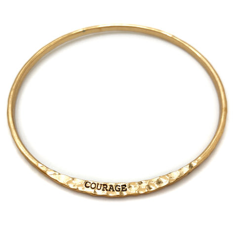 Engraved COURAGE Inspirational Message Wrist Bangle