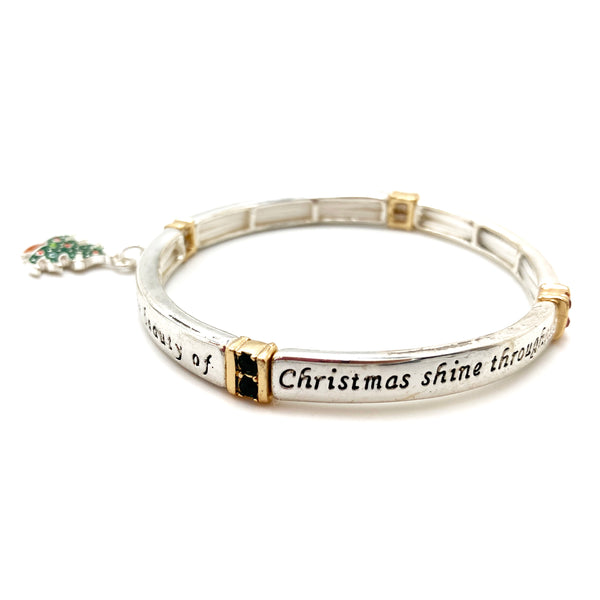 May The Beauty Of Christmas Joy Tree Stretch Bracelet