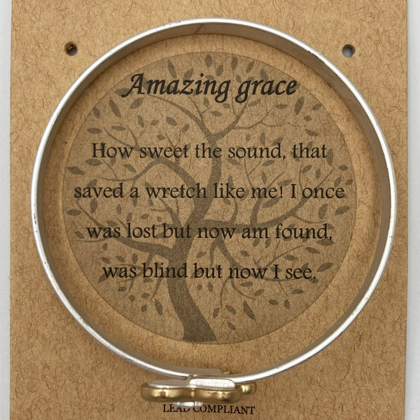 Amazing Grace Inspirational Heart Cross Wrap Bangle Bracelet