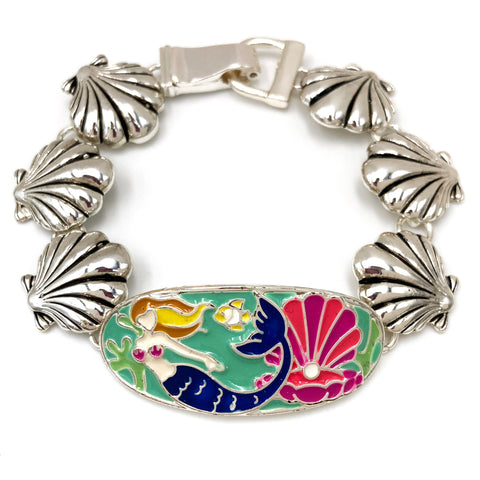 Mermaid Art Sea Shell Link Bracelet