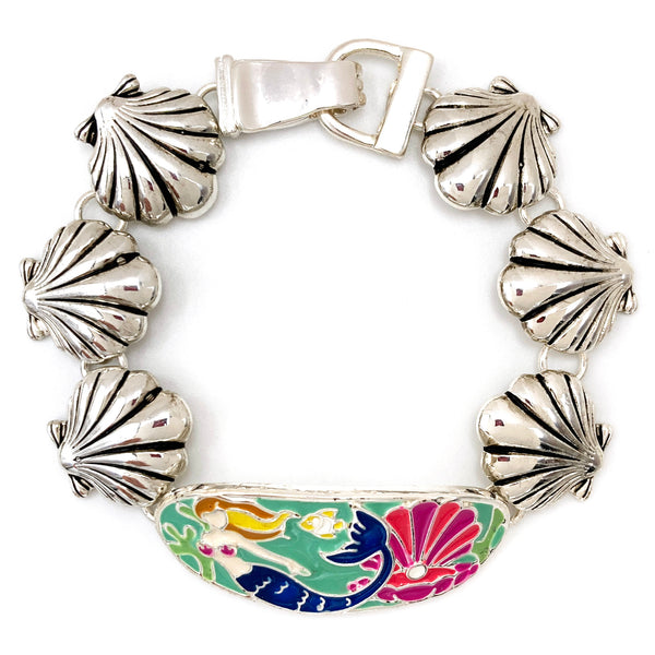 Mermaid Art Sea Shell Link Bracelet