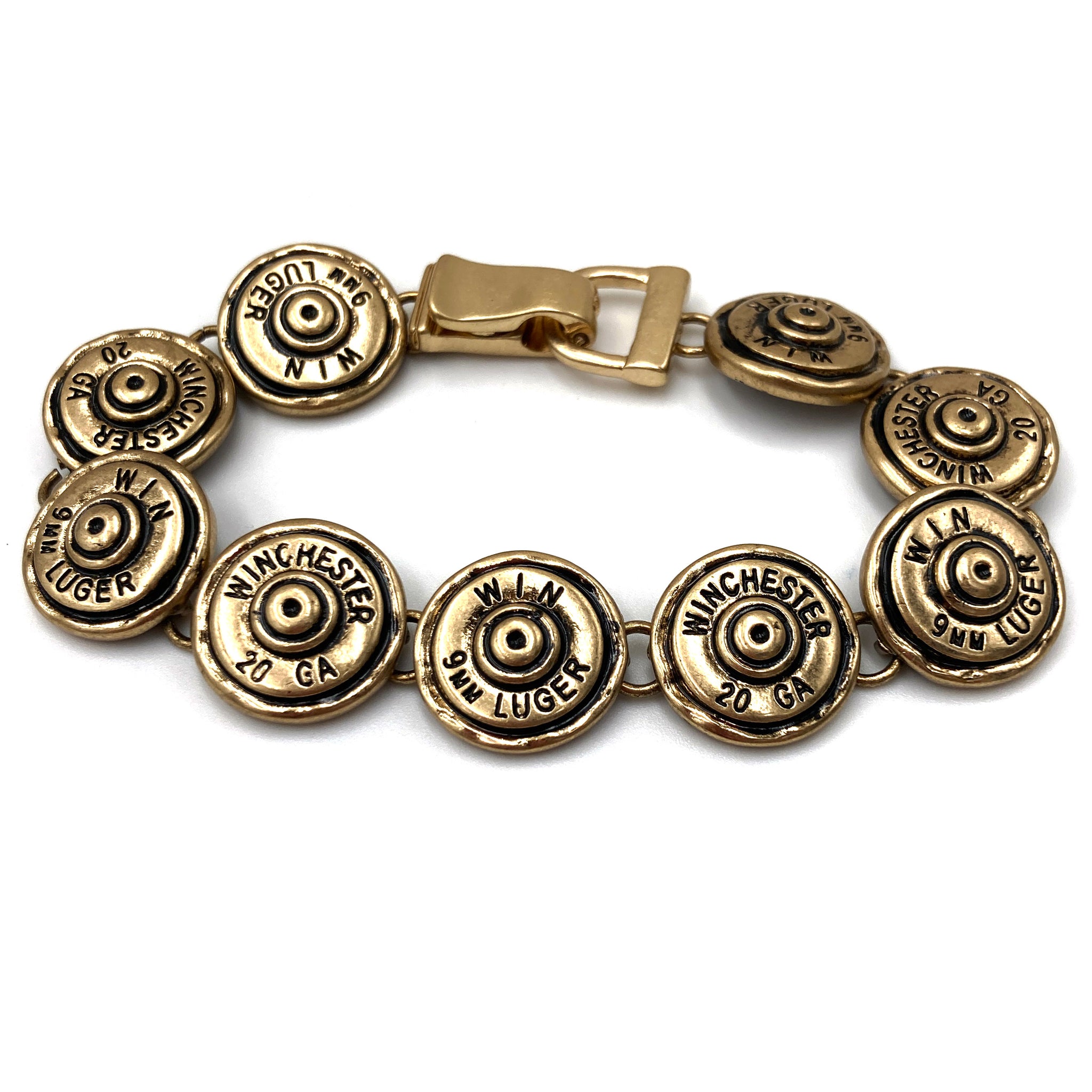 Bullet Bottom Shells Winchester 20 GA 9mm Luger Link Bracelet