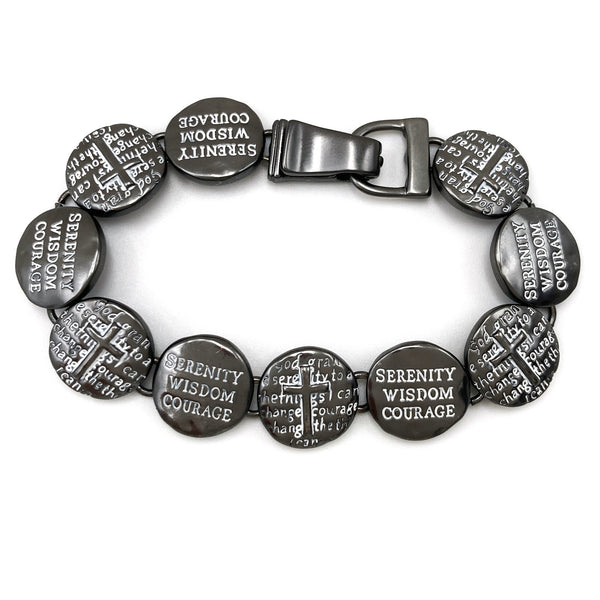 Serenity Wisdom Courage Bible Cross Link Bracelet