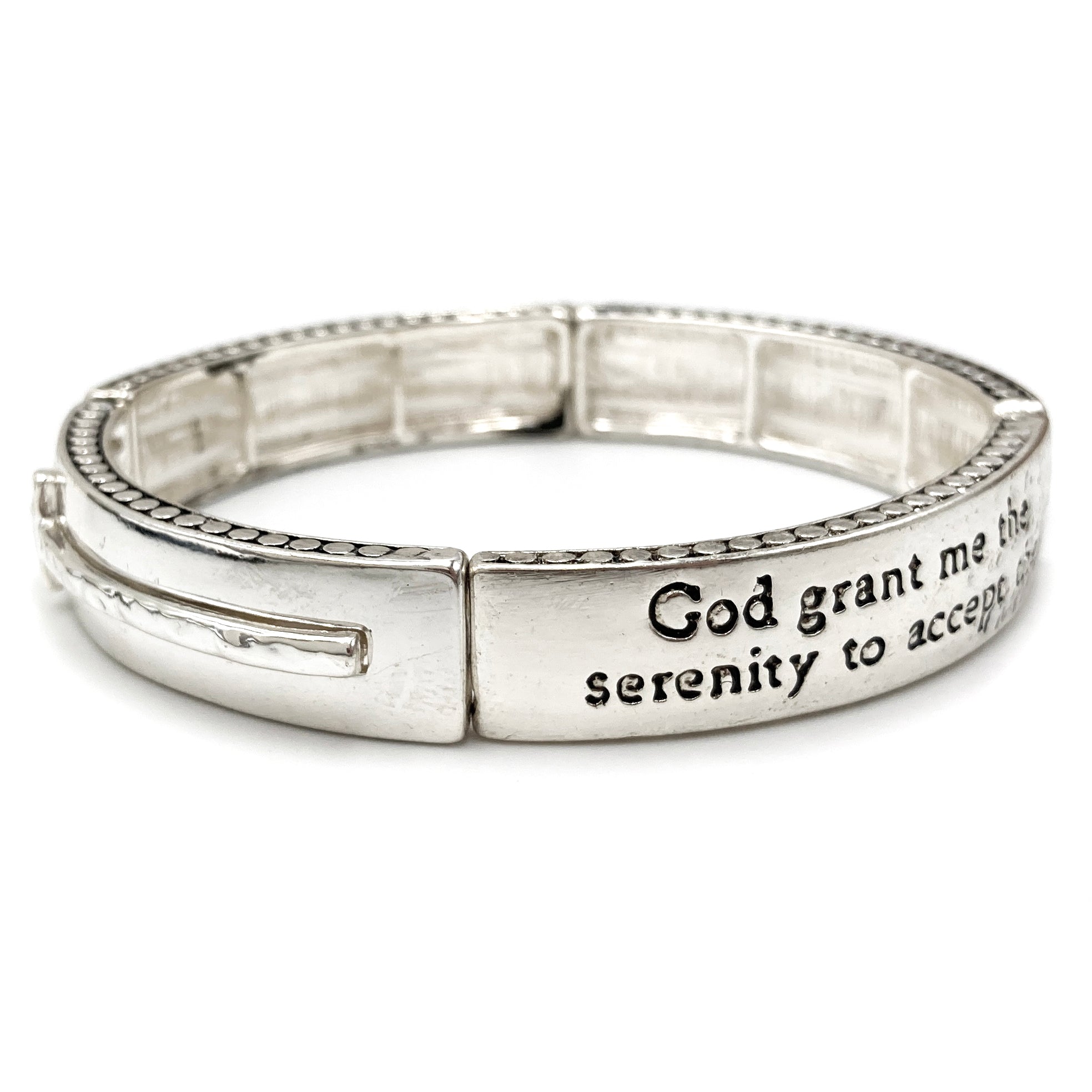 Serenity Prayer Cross Bar Stretch Bracelet