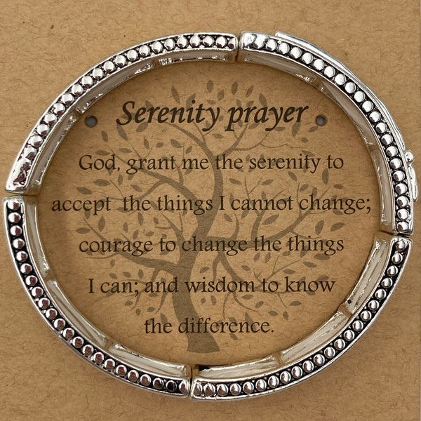 Serenity Prayer Cross Bar Stretch Bracelet